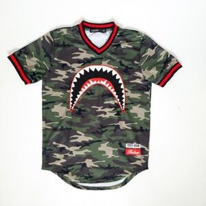 Hudson Sharkmouth Baseball Jersey T-Shirt Camo/Red/White h1051504-mul
